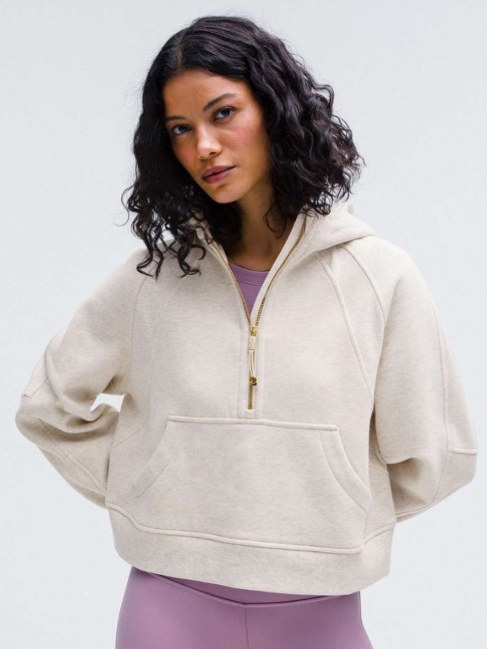 013 LULULEMON Oversized Half Zip Hoodie - Gold Zip XS/S